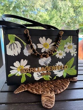 Karl Lagerfeld Paris Savoie Floral Embroidery Large Tote NWOT